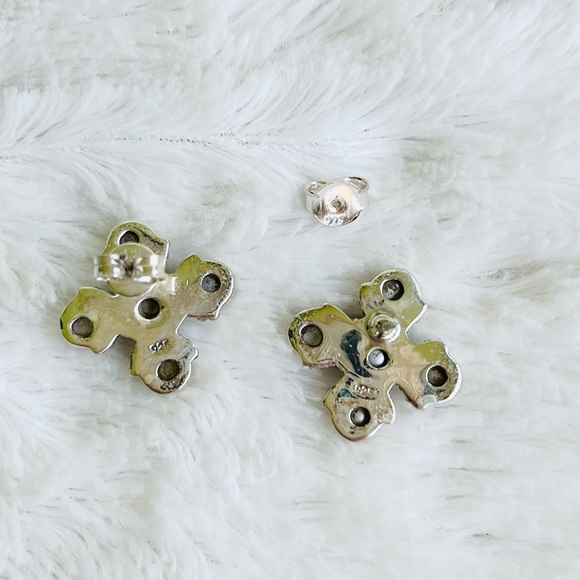 Mother of Pearl Earrings In 925 Sterling Silver. - Picture 4 of 4